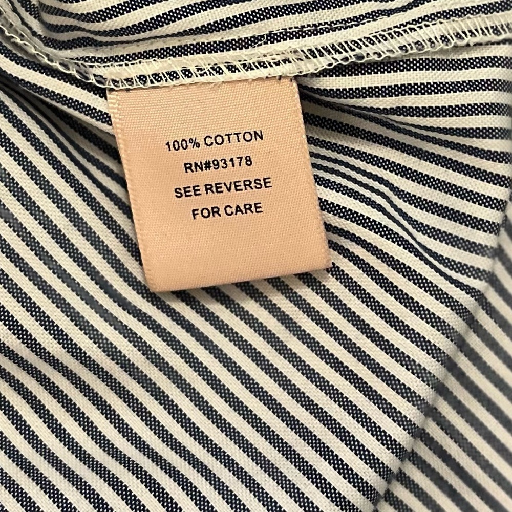 3/$19 Philosophy Blue pinstripe ruffle tunic blouse top - Picture 14 of 16